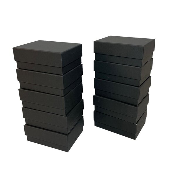Jewelry Box Lot of 22 Black Gray Matte Cardboard Gift Boxes 4.5 x 3.5 x 1.75" - Picture 2 of 6